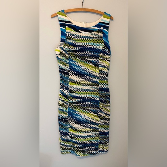 Frank Lyman Woman’s size 10 Sleeveless Mesh Stripe Dress - Picture 1 of 6